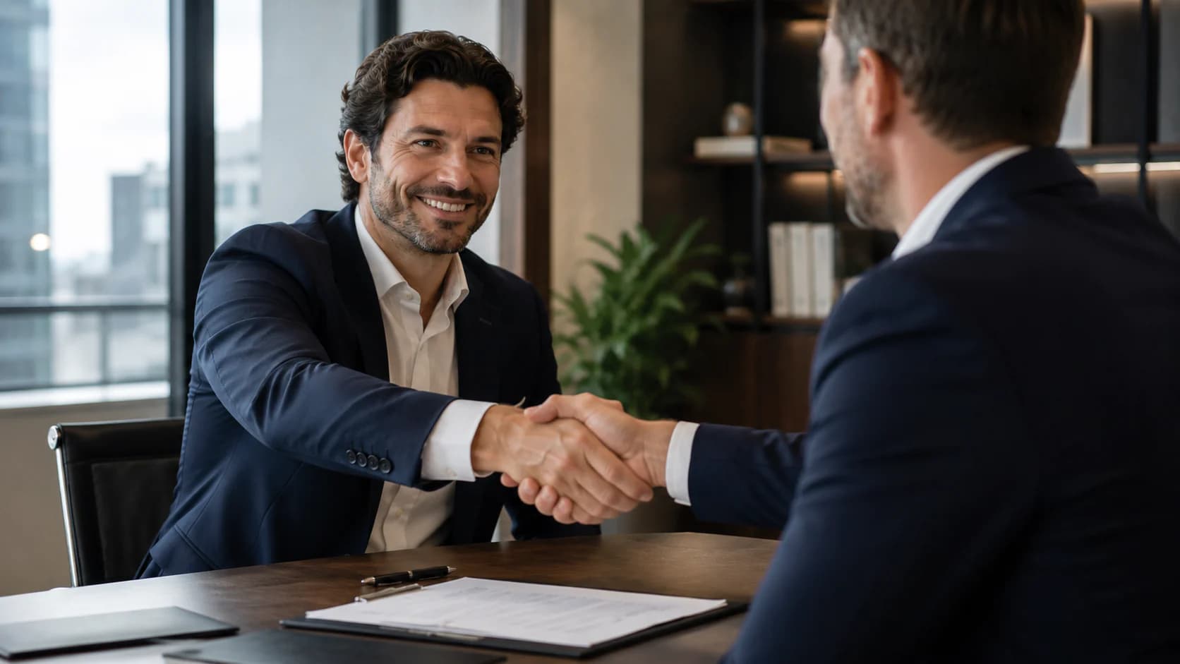 Stretta di mano al termine di un incontro professionale
